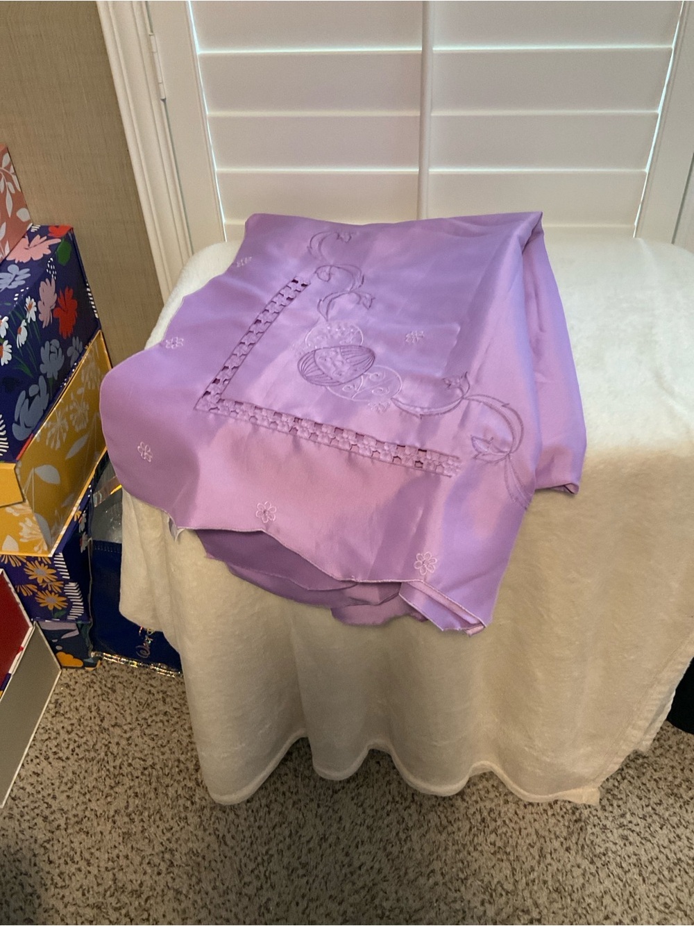 Lavender Embroidered Tablecloth - Brand Unspecified